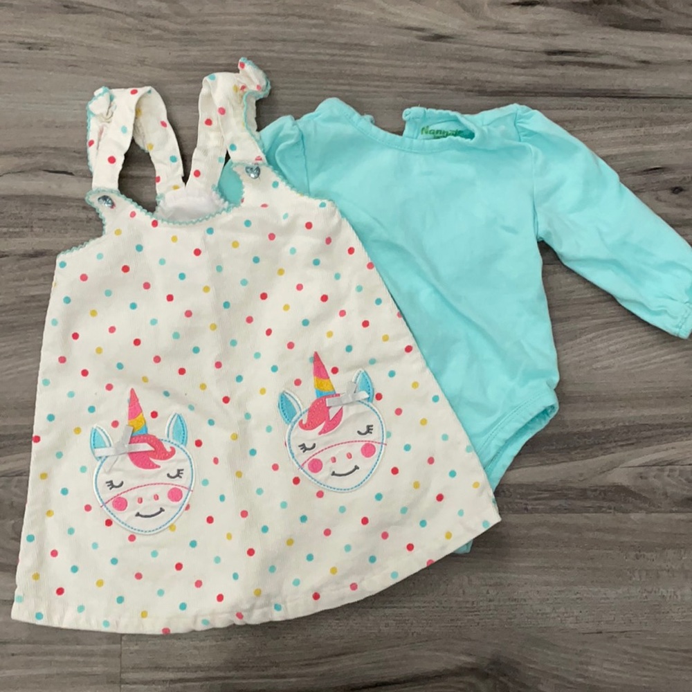 Unicorn Corduroy overall matching outfit